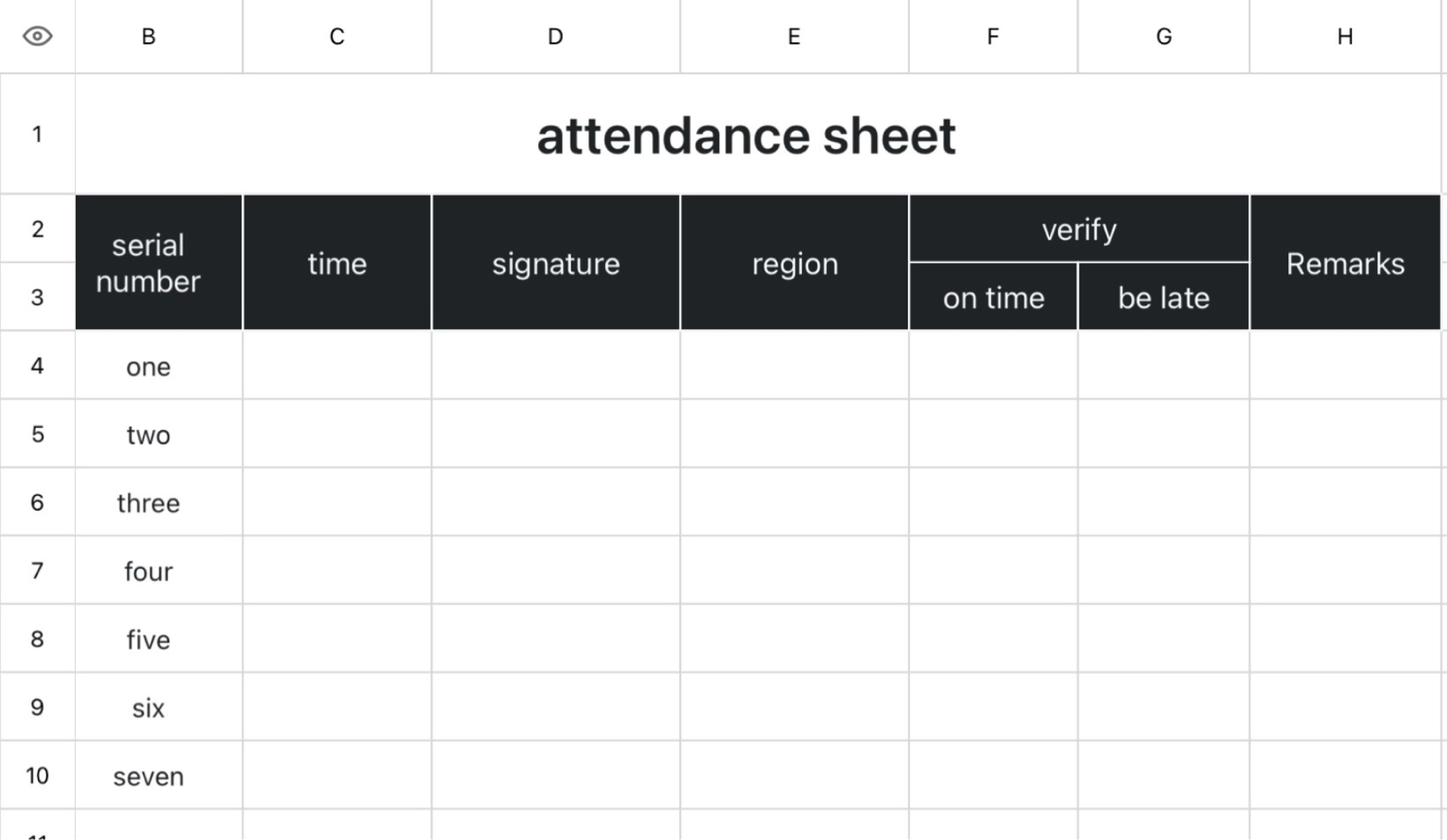 Sign in Sheet 2